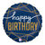18" Navy Happy Birthday Mylar Balloon