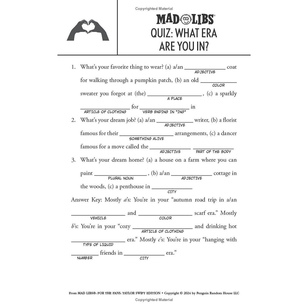 Mad Libs: For the Fans: Taylor Swift Edition (Paperback)