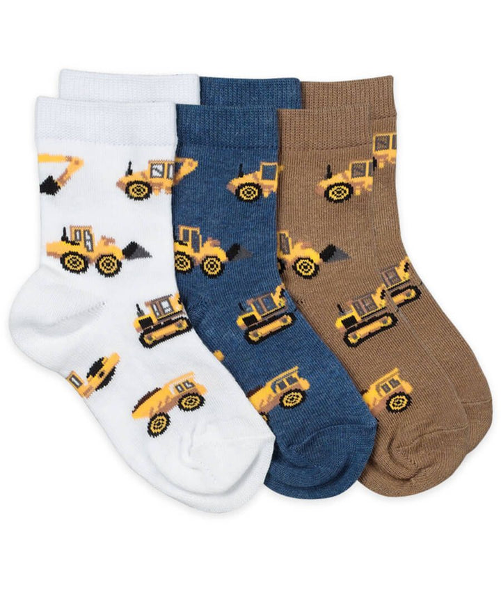 Jefferies Boys’ Crew Socks – Construction & Fast Vehicle Patterns (Single Pack, Random Color)