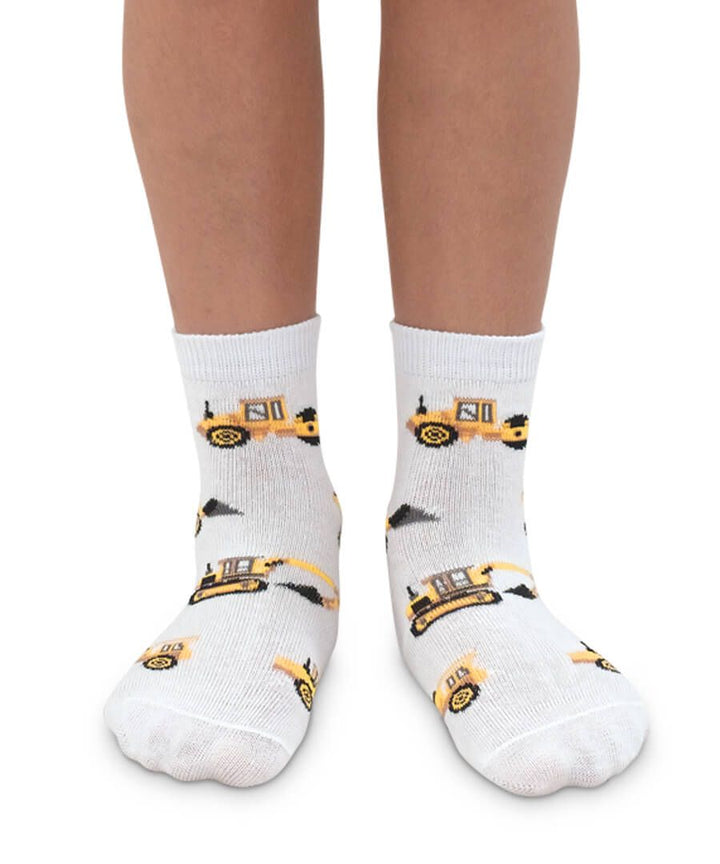 Jefferies Boys’ Crew Socks – Construction & Fast Vehicle Patterns (Single Pack, Random Color)