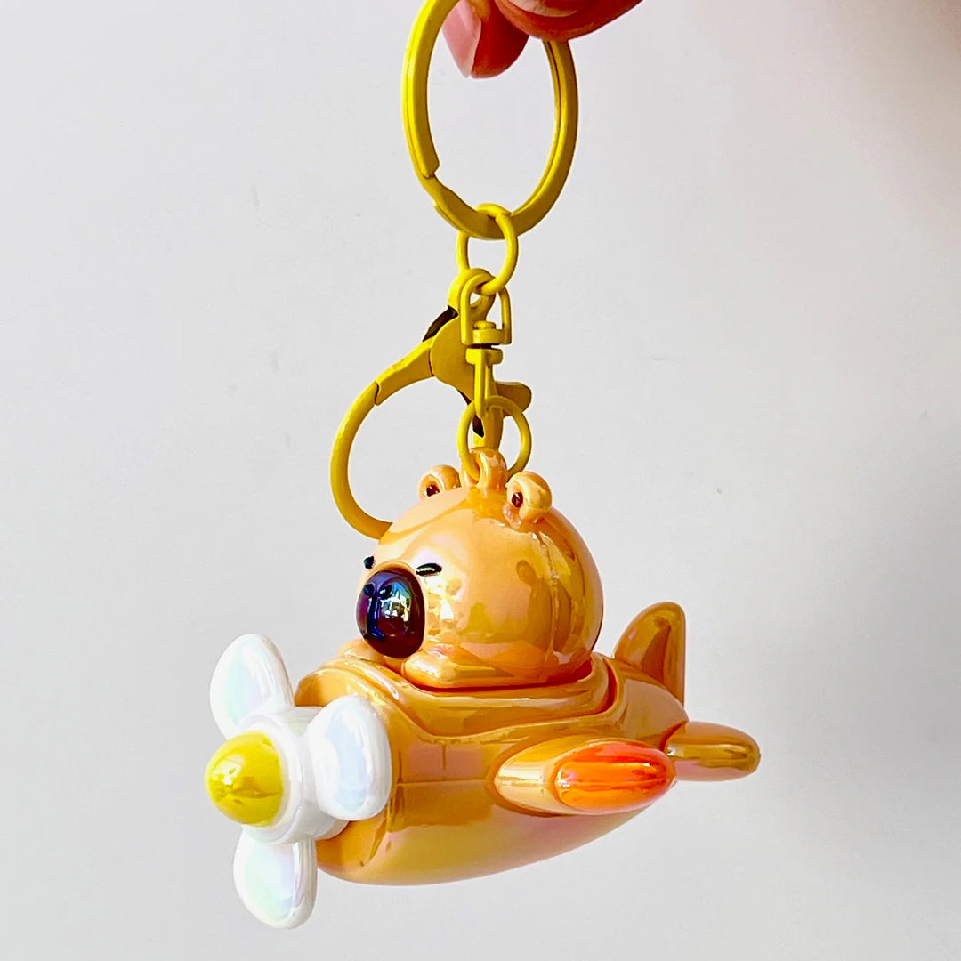 Capybara Ace Airplane Key Charm