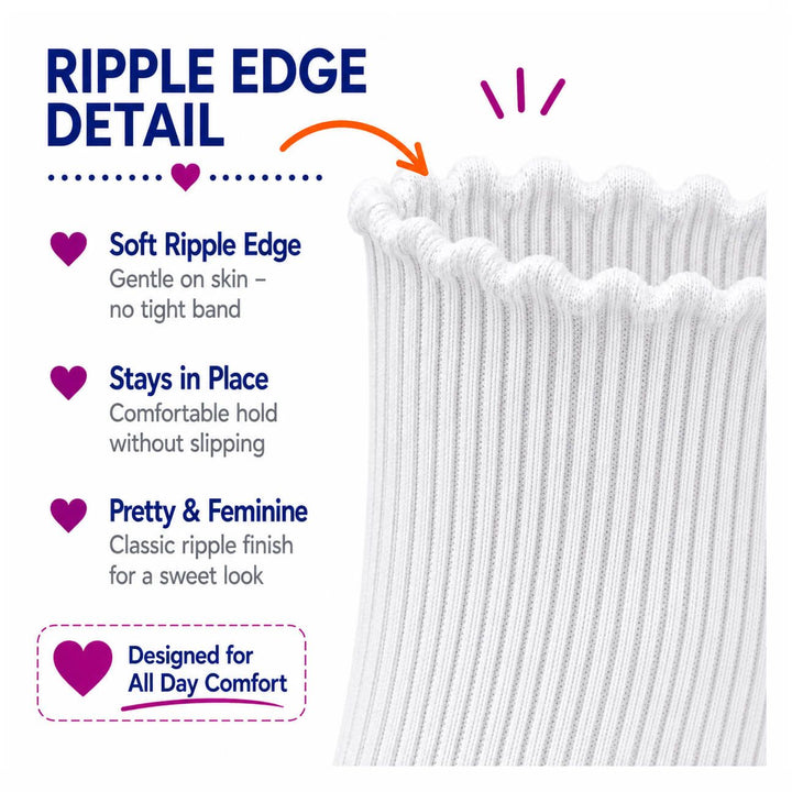 Jefferies Socks Seamless Smooth Toe Ripple Edge Knee High Socks 1 Pair