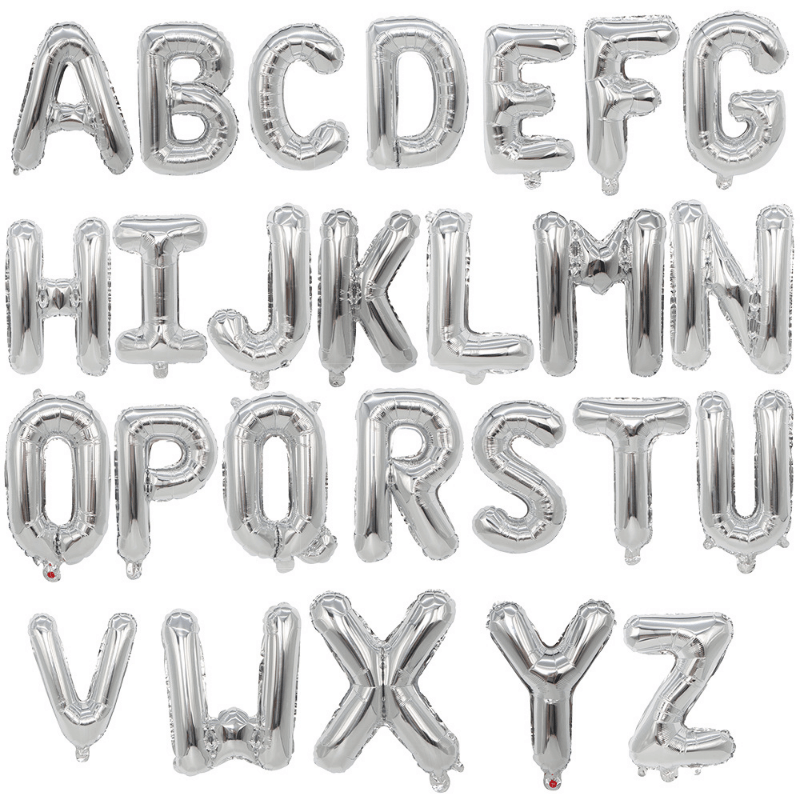 Letter Foil Balloon (Helium fill) - 34" - Silver