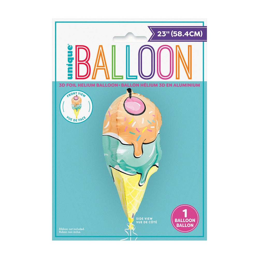 Birthday Sweets 3-D Ice Cream Mylar Balloon - 23"