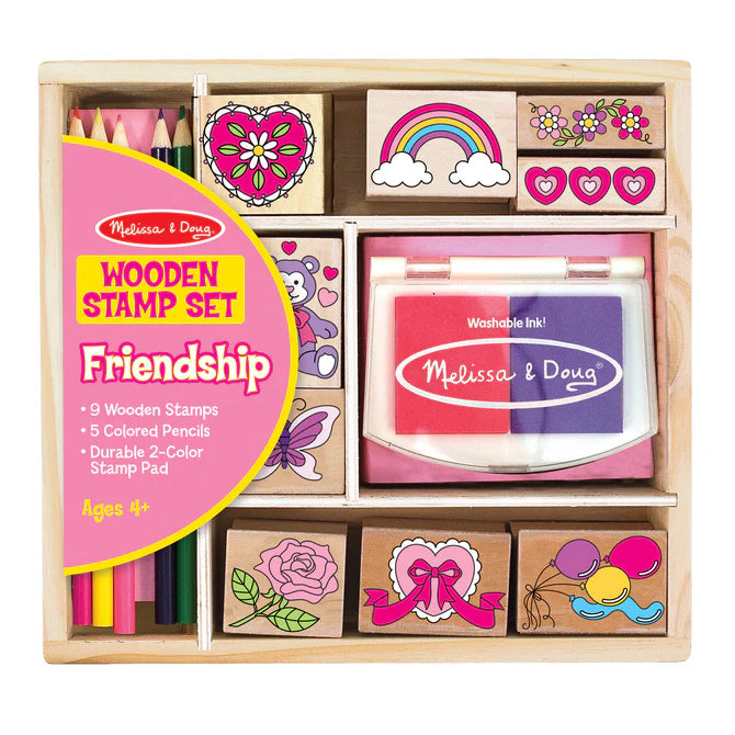 Wooden Stamp Set (Dinosaur & Friendship)