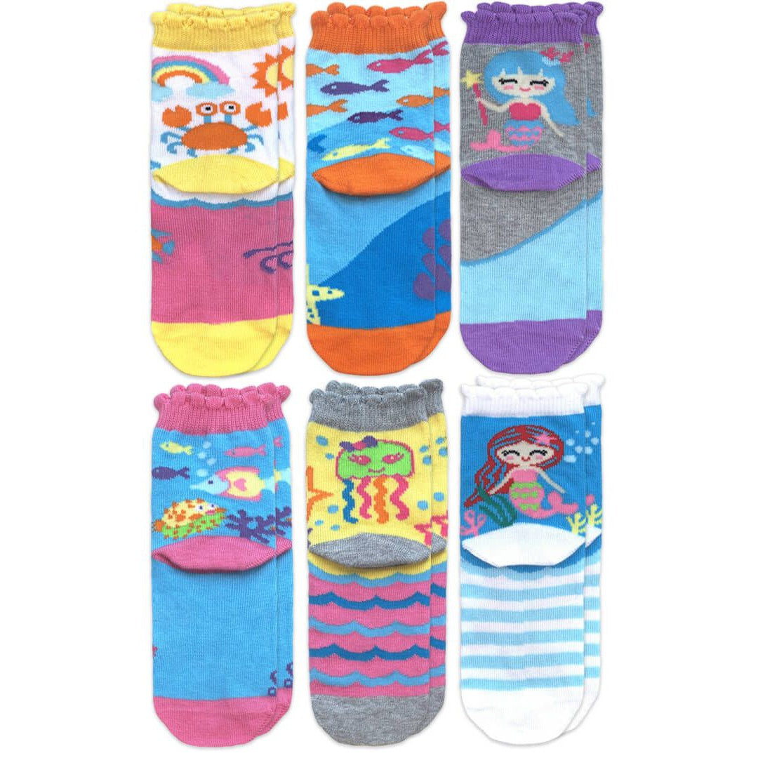 Jefferies Socks Mermaid Crew Socks 6 Pair Pack