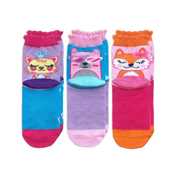 Jefferies Girls’ Cute Animal Crew Socks – 3 Pair Pack