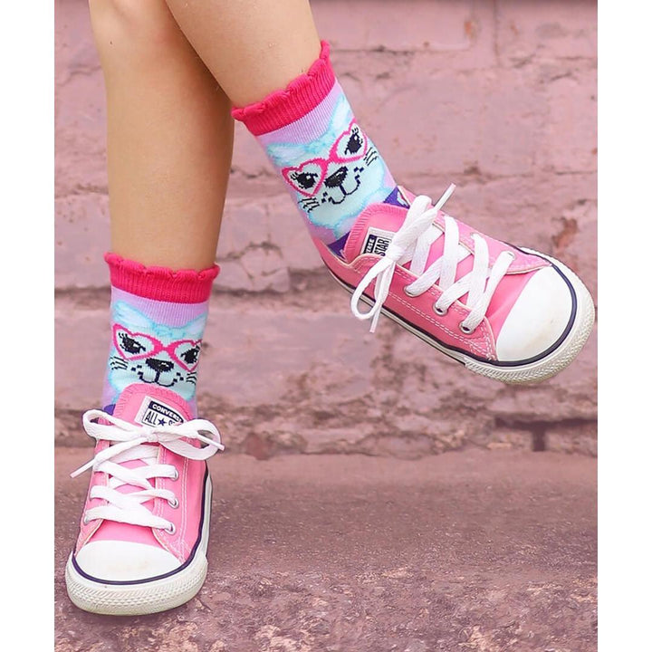 Jefferies Girls’ Cute Animal Crew Socks – 3 Pair Pack