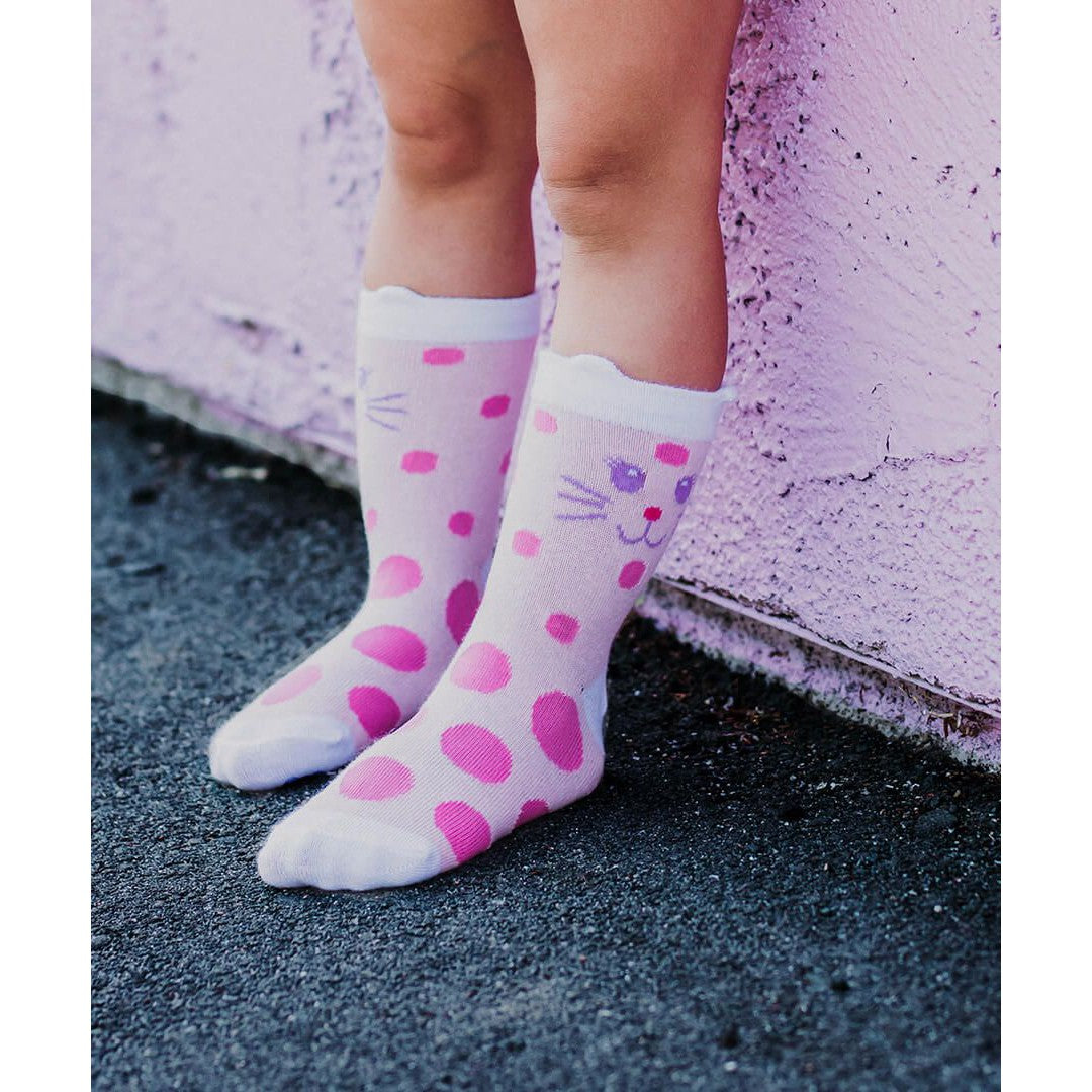 Jefferies Socks Kitty Cat Fashion Crew Socks (6 Pair Pack)