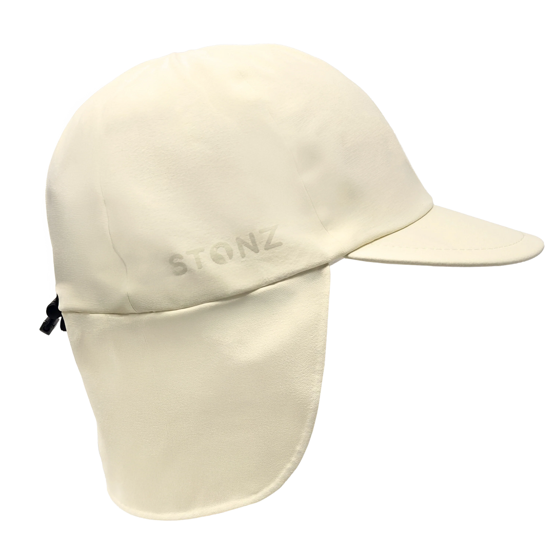 Beige cap with neck flap 