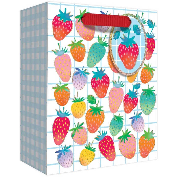 Sweet Strawberries Gift Bag Small 6" x 7.5" x 3"