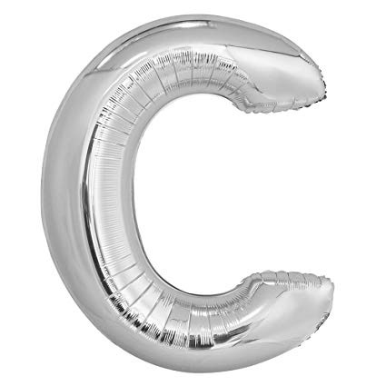 Letter Foil Balloon (Helium fill) - 34" - Silver
