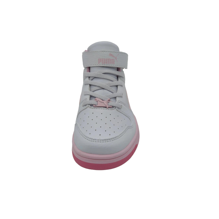 Light purple sneaker with pink sole on a white background