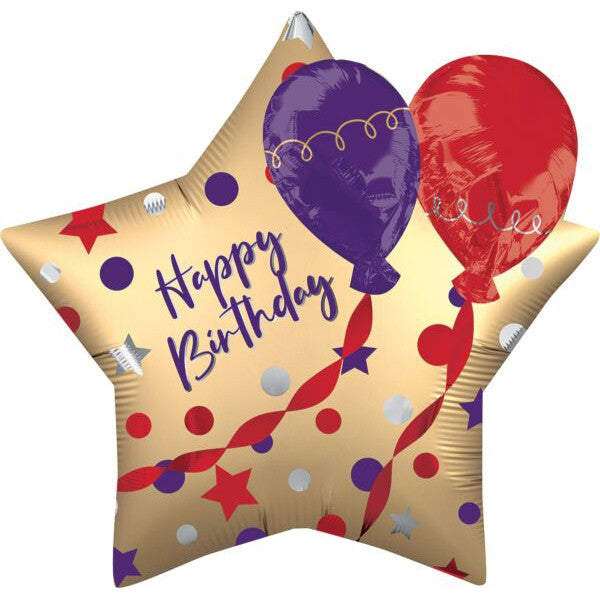 28" Satin 3-D Effect Birthday Mylar Balloon