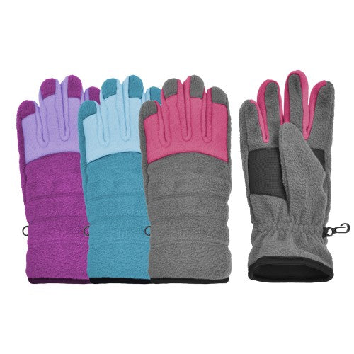Grand Sierra Girls Microfleece 2-Tone Gloves Size 7-16