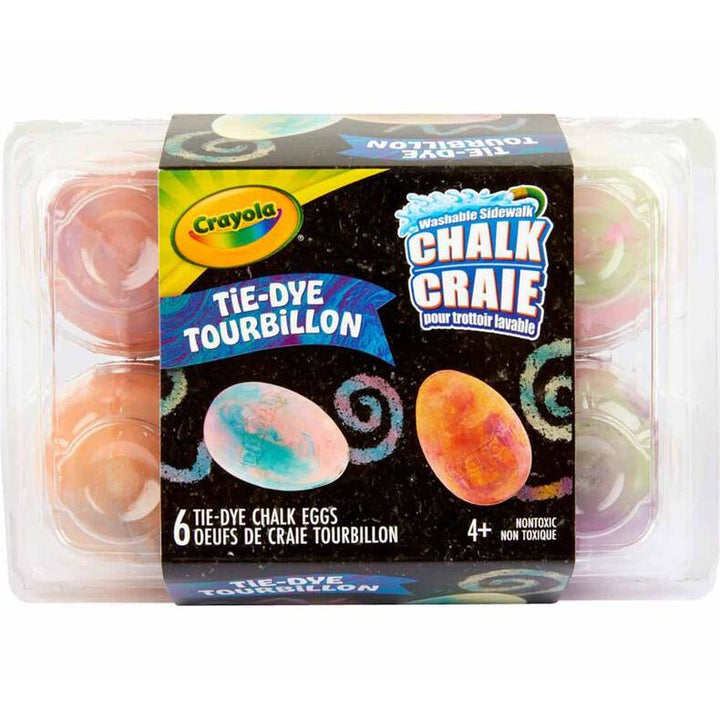 Crayola Washable Sidewalk Tie-Dye Chalk Eggs (6 Count)