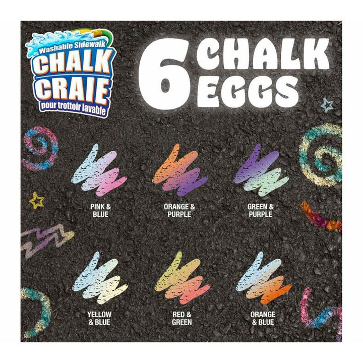 Crayola Washable Sidewalk Tie-Dye Chalk Eggs (6 Count)