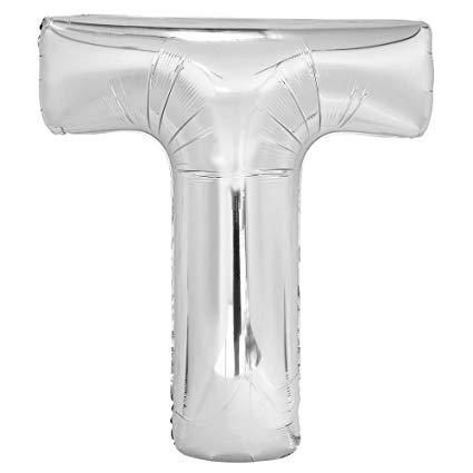 Letter Foil Balloon (Helium fill) - 34" - Silver