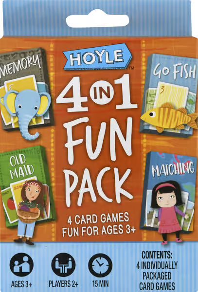 Hoyle 4-in-1 Fun Pack Kids Card Games (Age 3+)