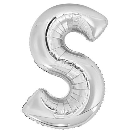Letter Foil Balloon (Helium fill) - 34" - Silver