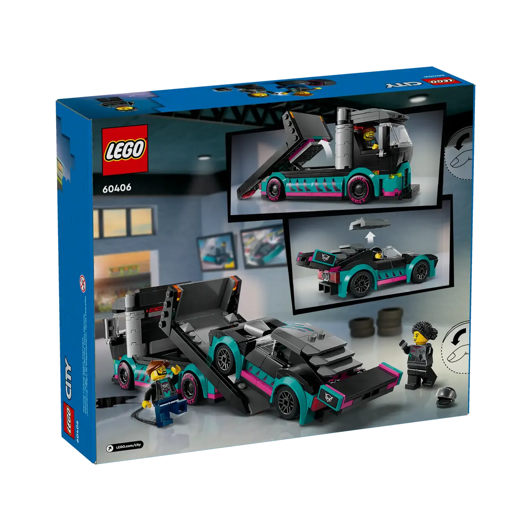 LEGO® City Race Car and Car Carrier Truck 60406 Set