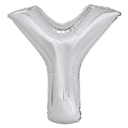 Letter Foil Balloon (Helium fill) - 34" - Silver