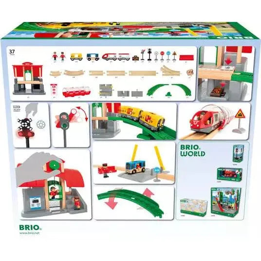 BRIO Central Station Set 33989 (37 Piece Wooden Train Set)