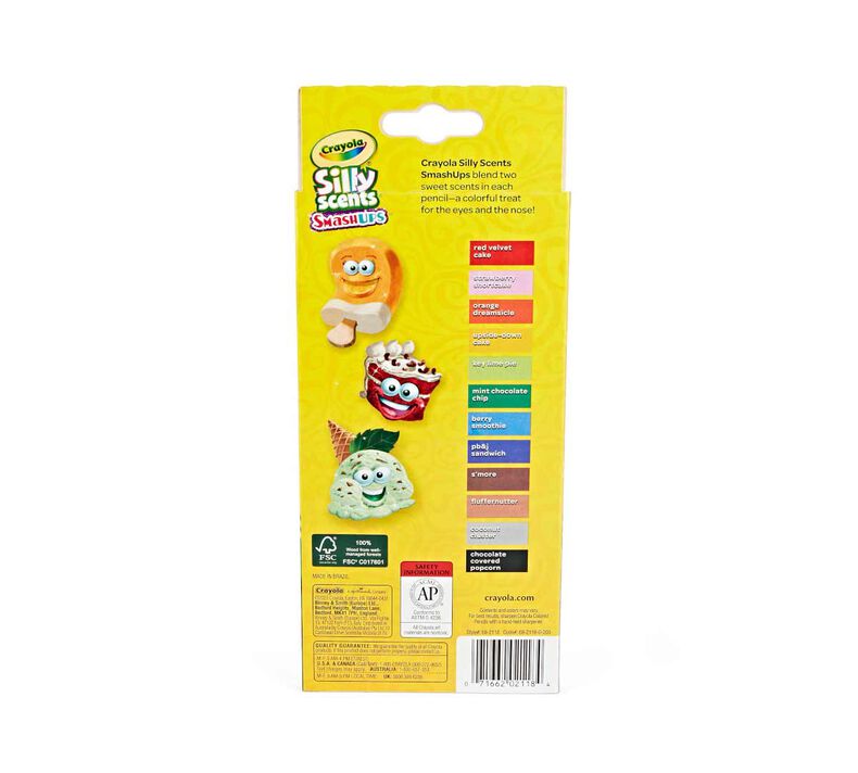 Crayola Silly Scents SmashUps Colored Pencils, 12 Count