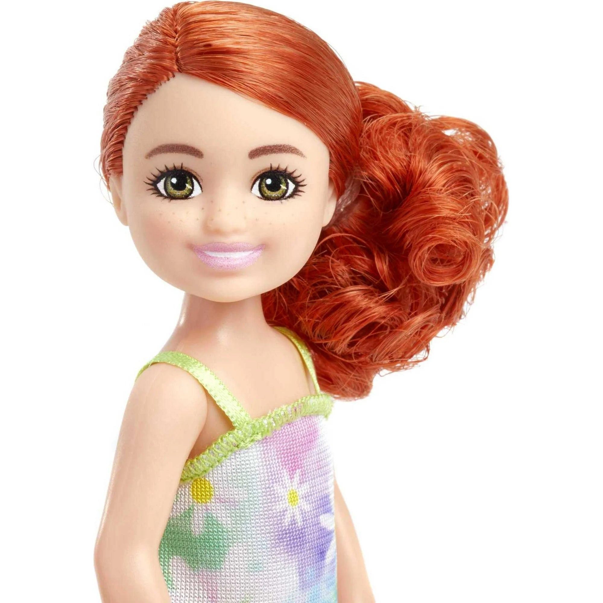 Barbie Chelsea Doll Floral Dress with Red Hair Green Eyes Runnin Wild Kids