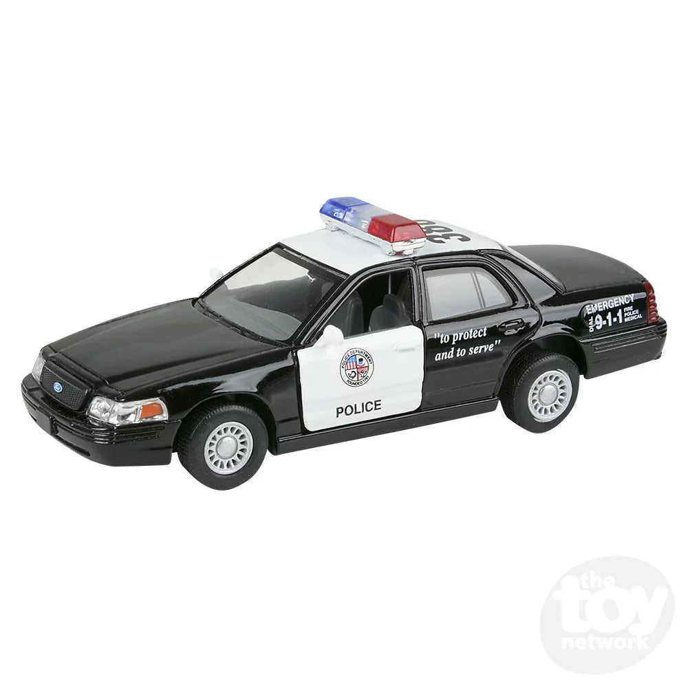 Die-Cast Pull Back Ford Crown Victoria Police Car 5"