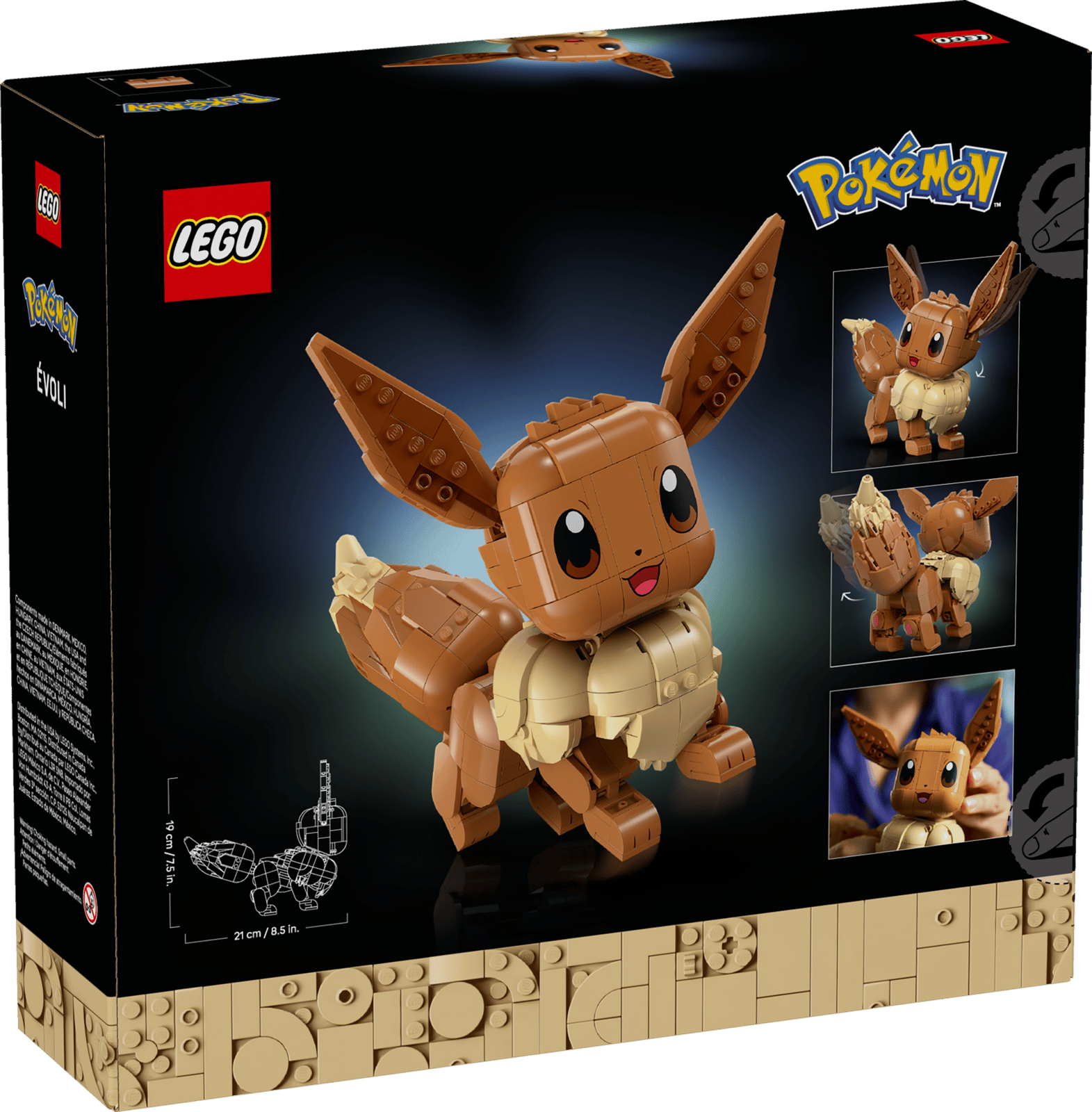 LEGO Eevee set packaging with LEGO and Pokémon logos