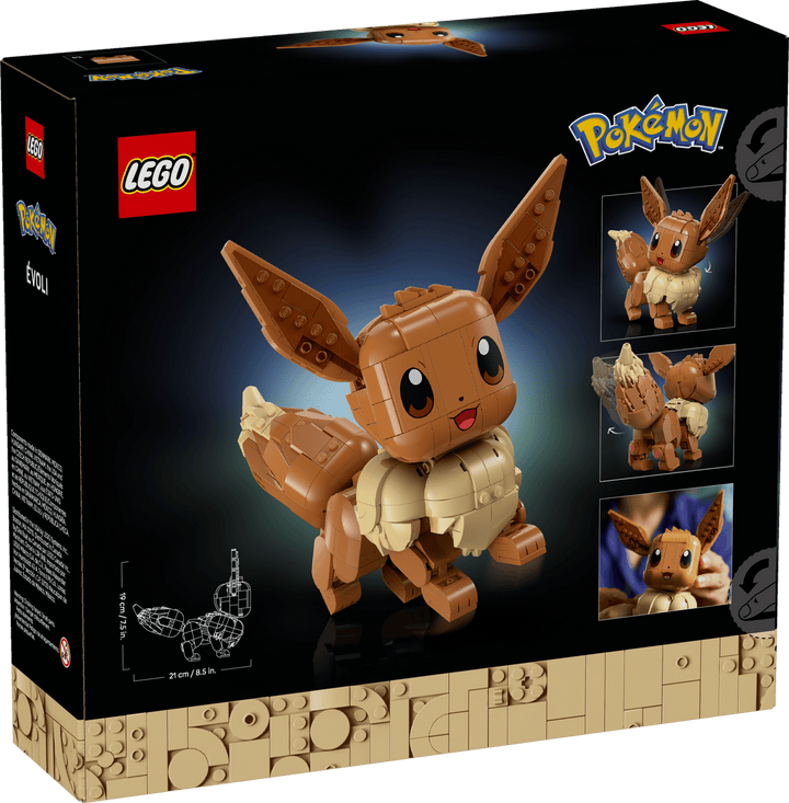 LEGO Eevee set packaging with LEGO and Pokémon logos