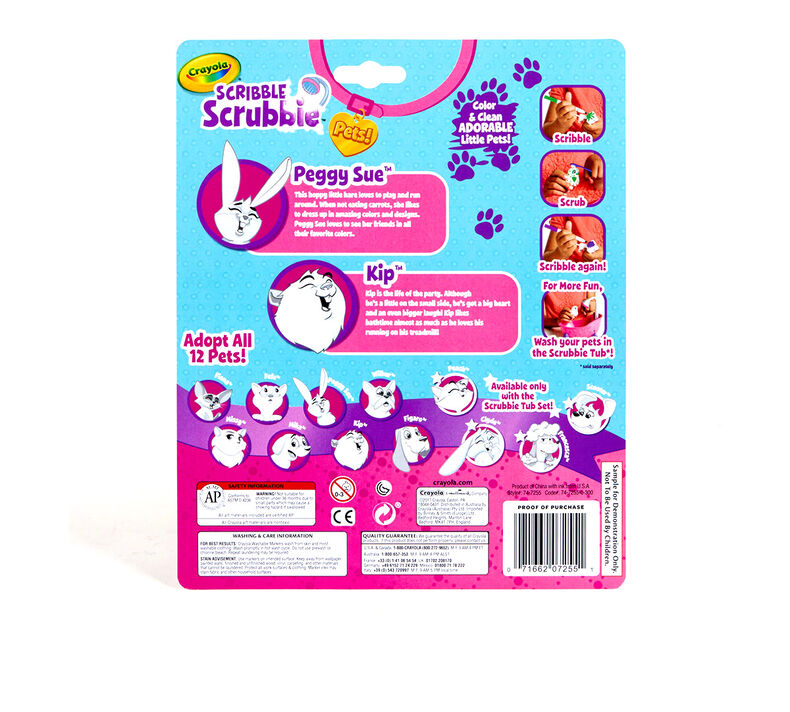 Crayola Scribble Scrubbie Pets, Hamster & Rabbit, 2 Count