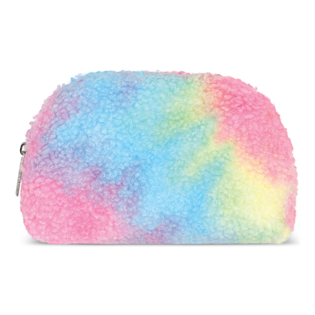 Rainbow Sherpa Oval Cosmetic Bag