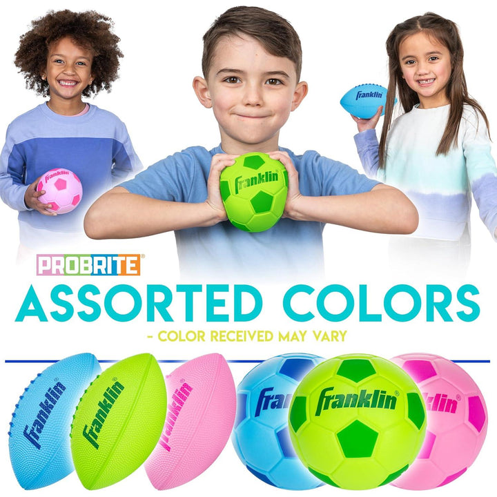 Franklin PROBRITE Foam Balls 2 Pk Mini Football & Mini Soccer