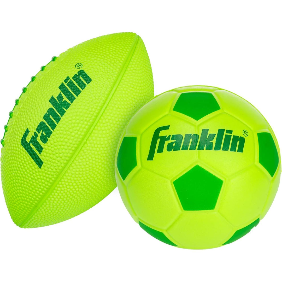 Franklin PROBRITE Foam Balls 2 Pk Mini Football & Mini Soccer