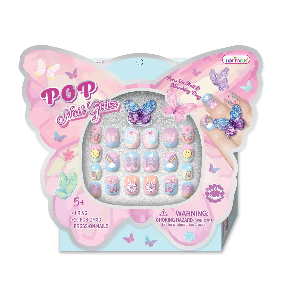 Hot Focus 3D Pop Nail Glitz - Tie Dye Butterfly