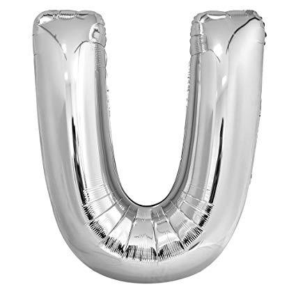 Letter Foil Balloon (Helium fill) - 34" - Silver