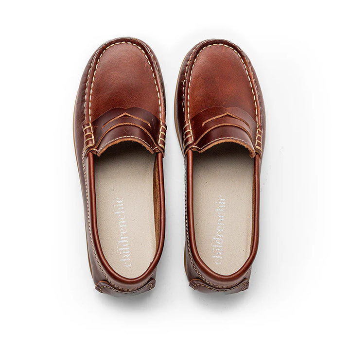 Childrenchic Alex Penny Loafers – Brown Leather