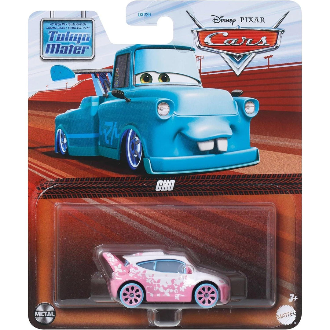 Toy car in packaging with Disney Pixar branding