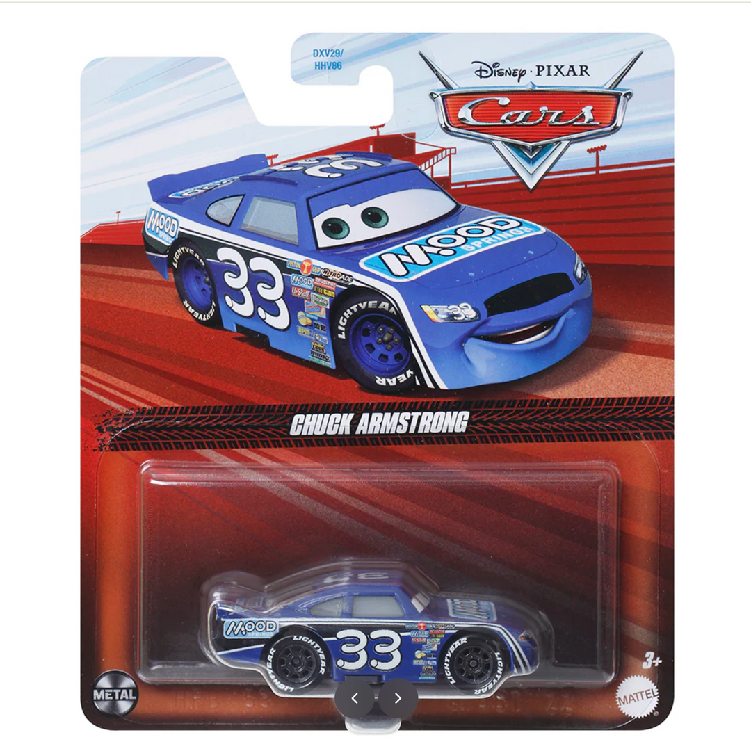 Toy car in packaging with Disney Pixar logo
