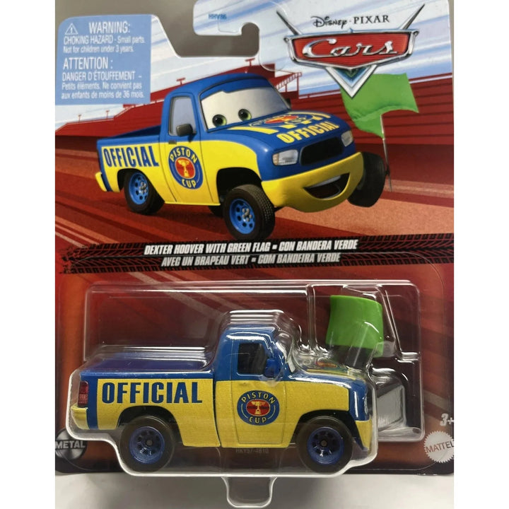 Toy truck with 'Official' and 'Hustler Lube' branding in packaging, featuring Disney Pixar Cars logo.