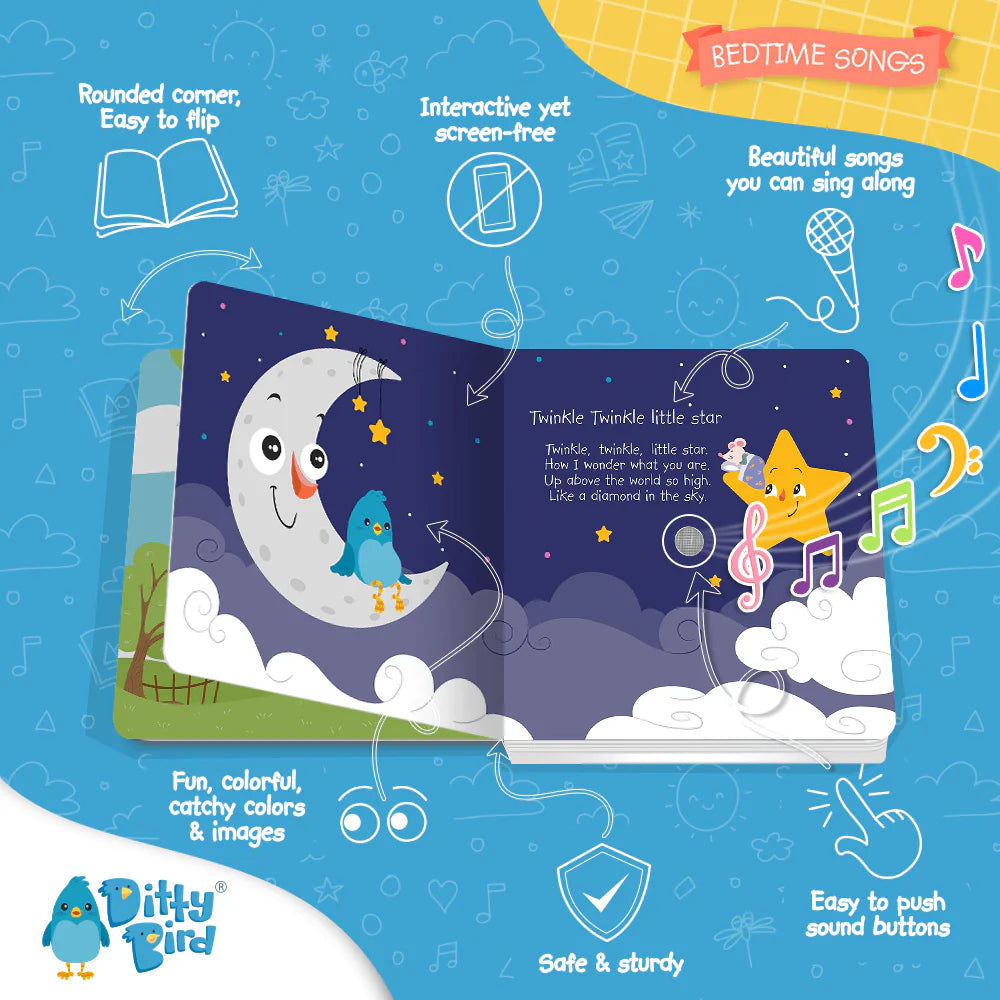 Ditty Bird - Bedtime Songs - Musical Books for Toddlers