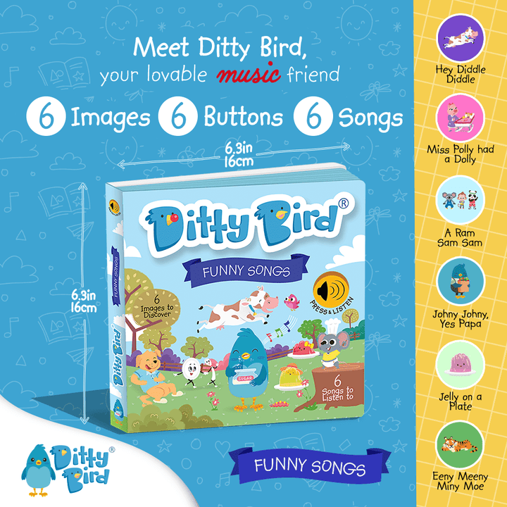 Ditty Bird - Funny Songs - Musical Books for Toddlers