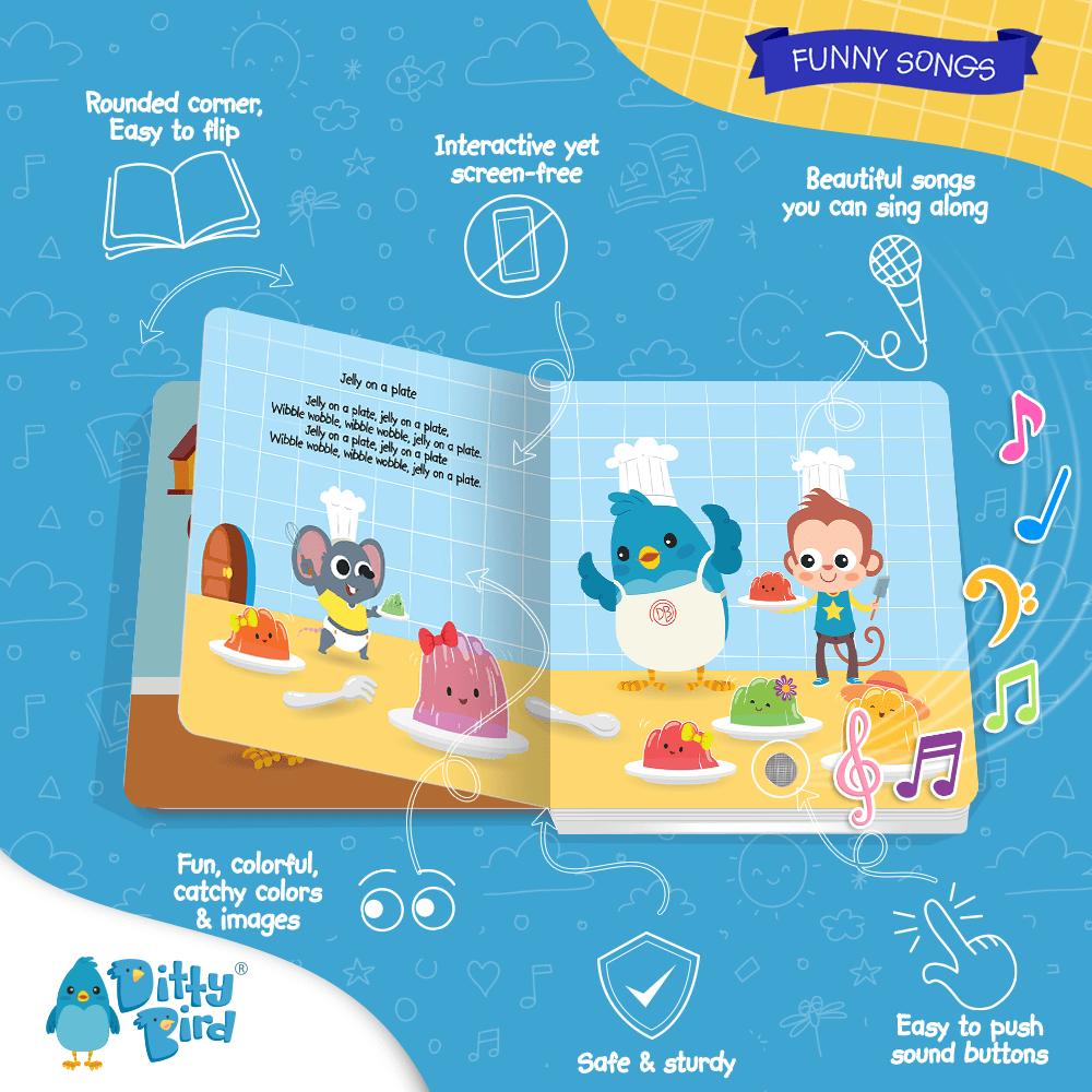 Ditty Bird - Funny Songs - Musical Books for Toddlers
