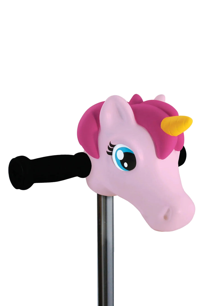 Pink unicorn headlight cover on a white background
