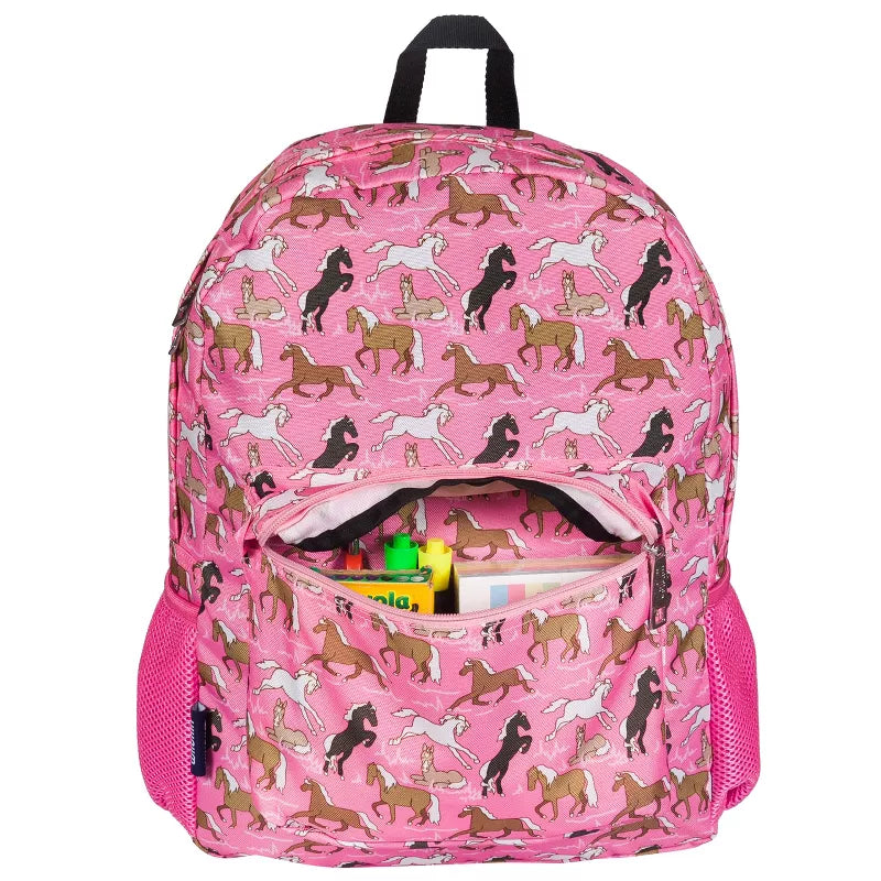Wildkin 16 Inch Kids Horses in Pink Backpack - Girls