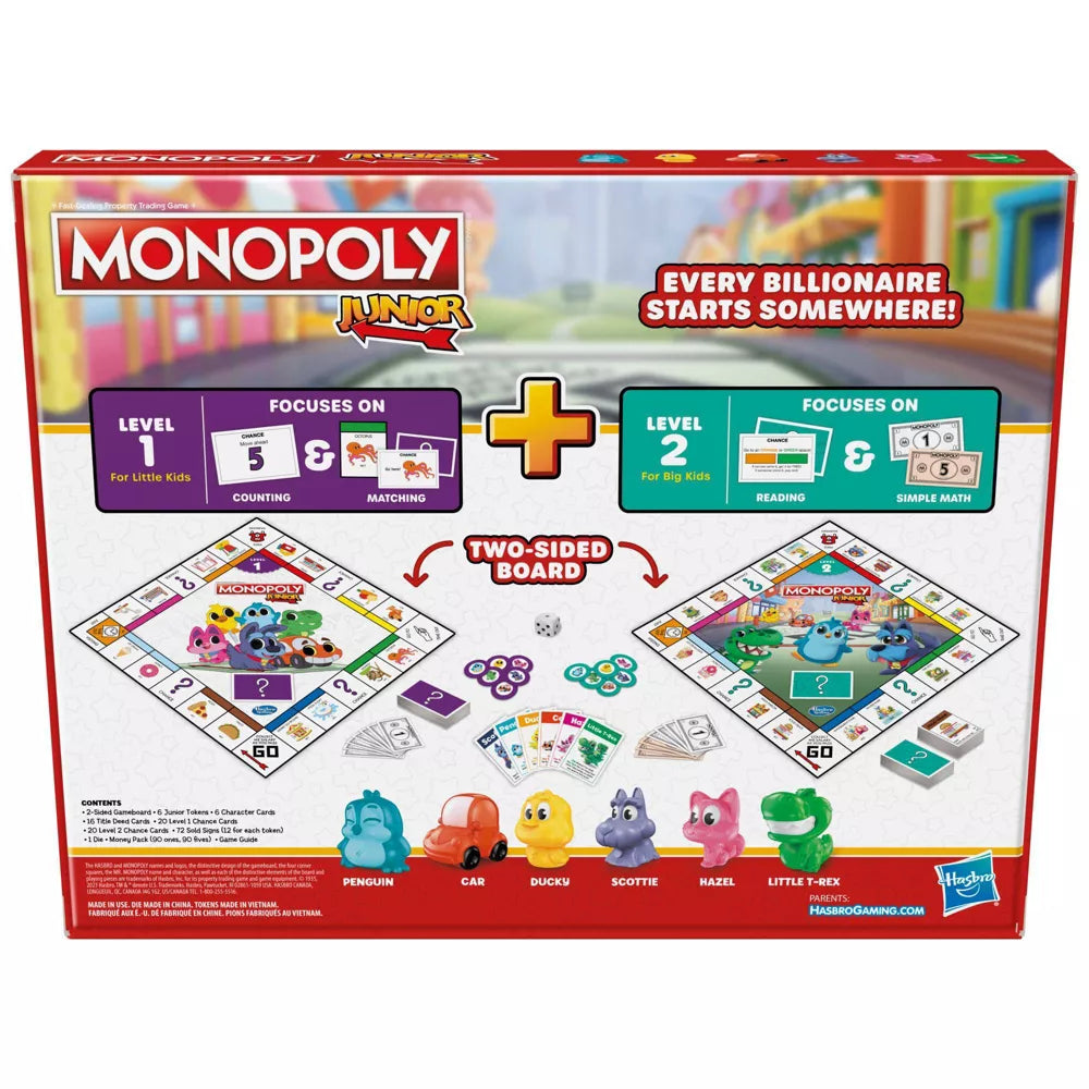 Monopoly Junior Double-Sided Board Game (Kids Ages 4+)