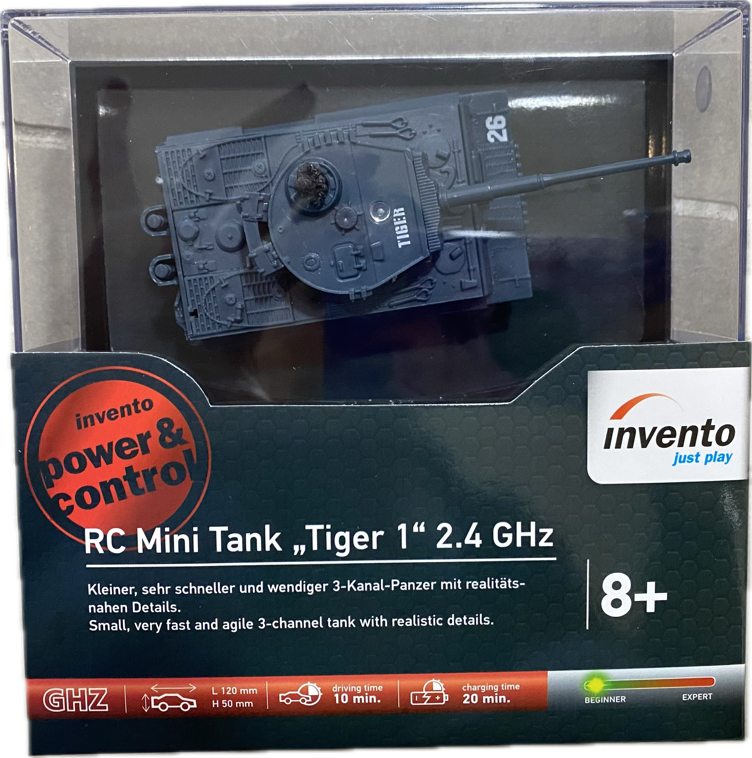 Invento RC Mini Tank Tiger 1" 2.4 GHz (Assorted Colors) 500072