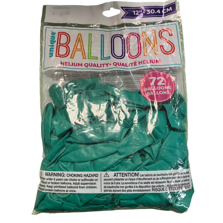 Pack of 72 solid color balloons